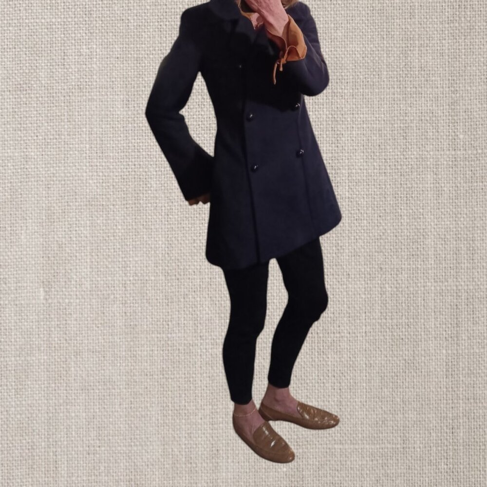 ZARA WOMAN Wool Double Breasted Thigh Length Peacoat XS - Picture 14 of 16